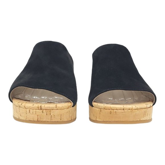 Kenneth Cole Layla Black Suede Mule Sandals Womens Size 11 UK 9 EU 42 Cork NEW - Picture 4 of 12